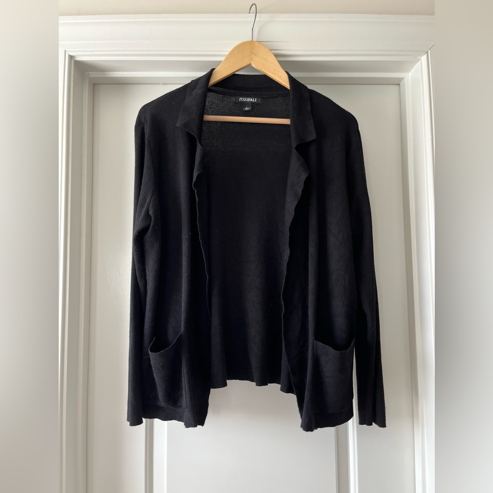 Roz & Ali - collared cardigan - black - large